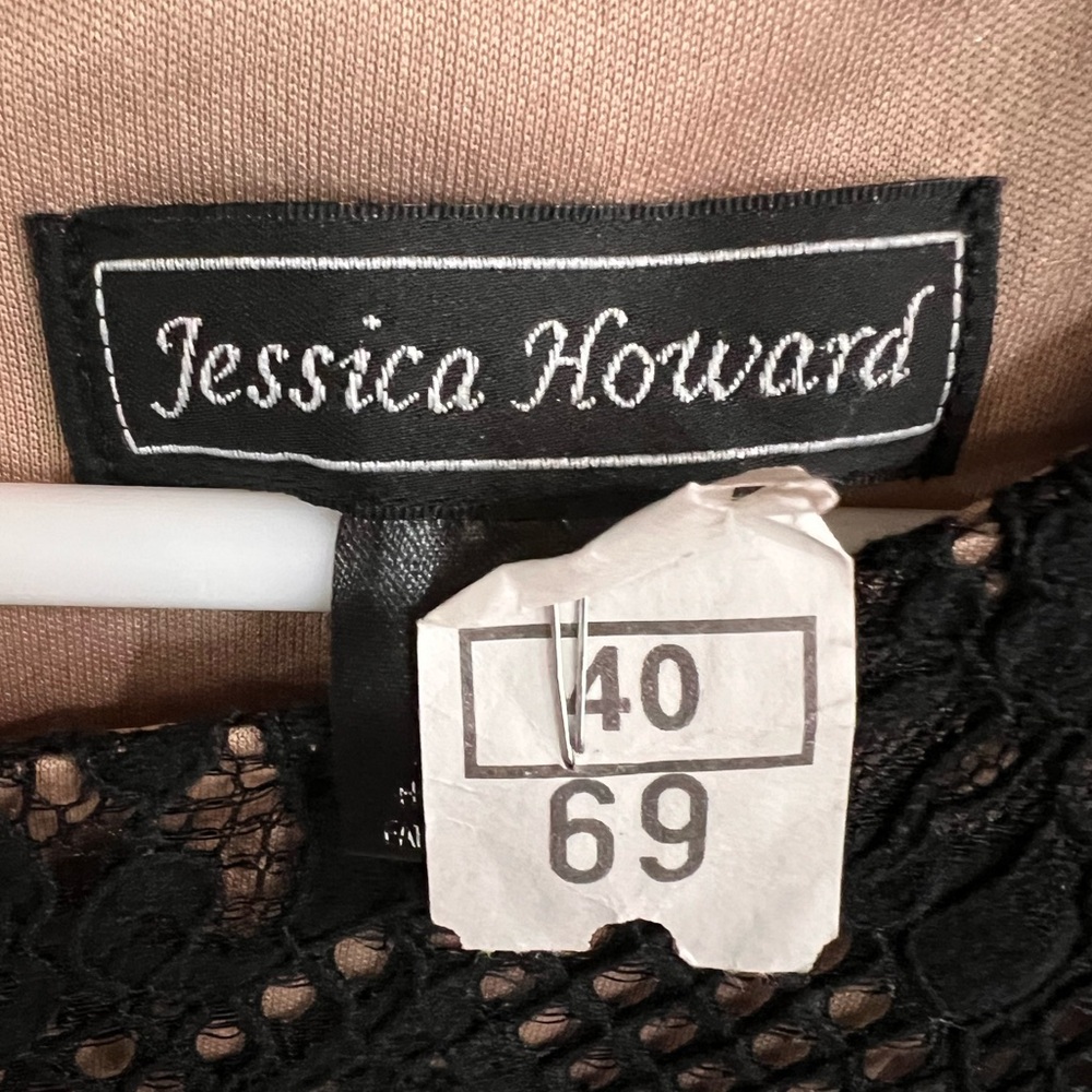 Jessica Howard Women’s Black Lace 3/4 Sleeve Jewel Neck Sheath Dress! Size 10. - Picture 10 of 16